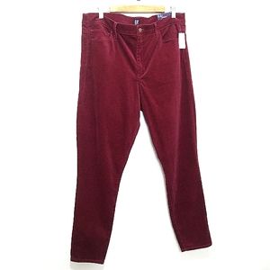 Gap Denim High Rise True Skinny Ankle Velveteen Pants Size 34R